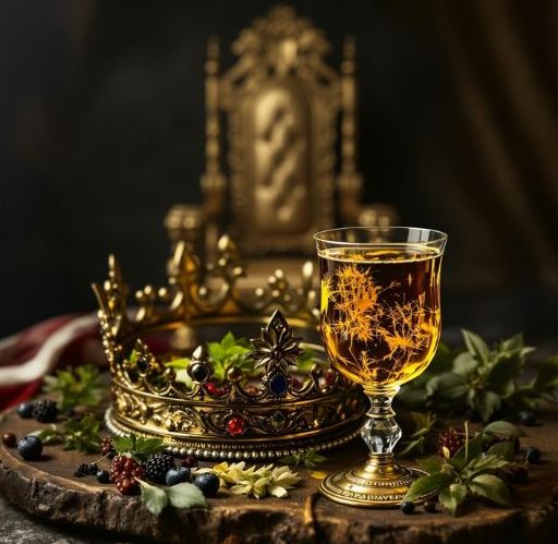 sklenice s korunou a křeslem min